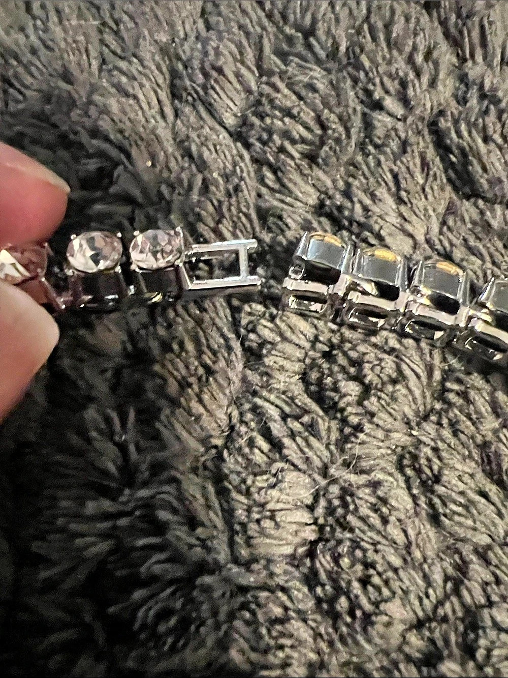 Silver-Tone Rhinestone Anklet - Picture 3 of 4